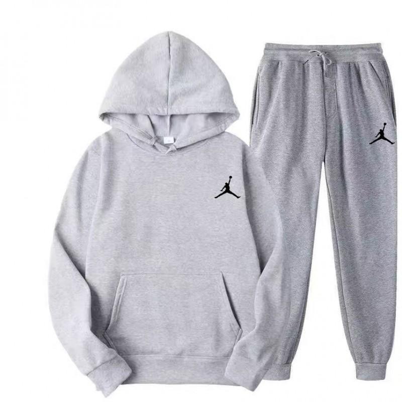 Unisex Hooded Sweatshirt Set Long Sleeve Pullover Pants Casual Sportswear