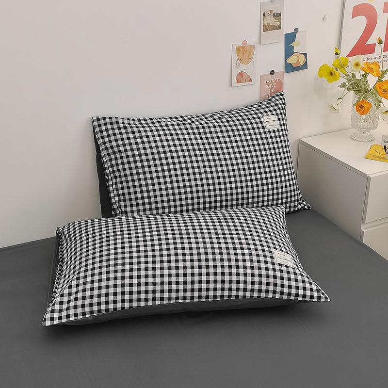 Classic Plaid Bedding Set, 1 Duvet Cover 2 Pillowcases, Brushed Microfiber, Ultra-soft,Bed Set for 1/2 People