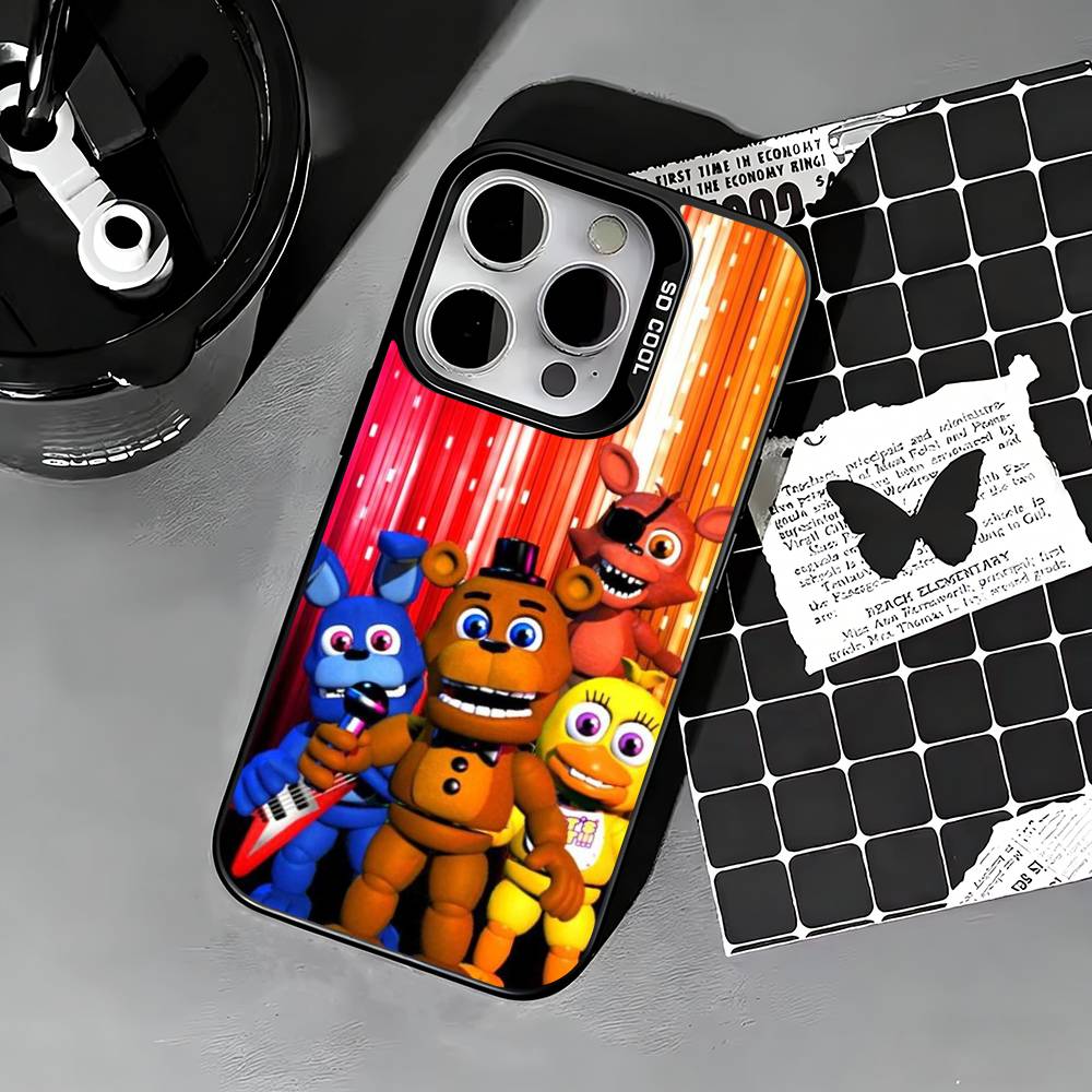Five N-Nights At F-Freddys Fnaf Handyhülle Für iPhone 17,16,15,14,13,12,11 Plus,Pro Max,XS,Farbige silberne Handyhülle