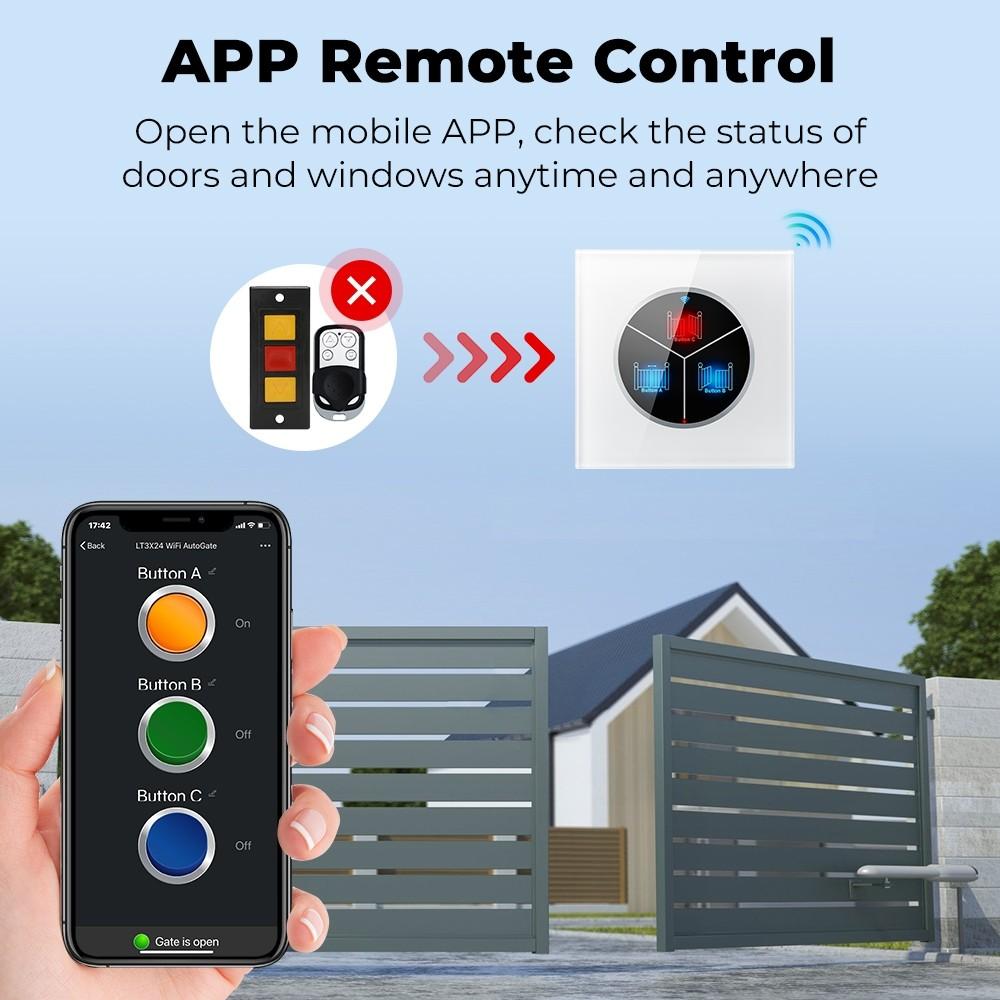 Wall Touch Auto Gate Switch Remote APP Voice Timing Switch WIFI Smart Home Automatic Garage Gate Electric Door Opener
