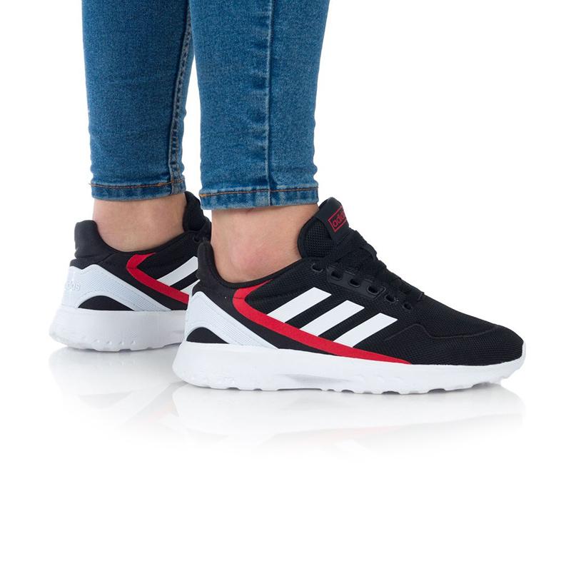 Adidas Neo Nebula Ted K Fashion Patchwork Breathable Low top Kids' Running Shoes Black Red White Kids' EH2542