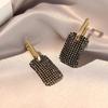 Trend Unique Design Elegant Exquisite Light Black Zircon Geometric Earrings Female Jewelry Party Premium Gift