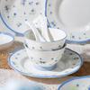 Set di Porcellana Haoaijia Margherita Blu Floreale Francese da 14 Pezzi