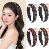 Head Hoop Rhinestones Twist Braided Hairband Synthetic Fishbone Braids Hair Bands Daily Wear