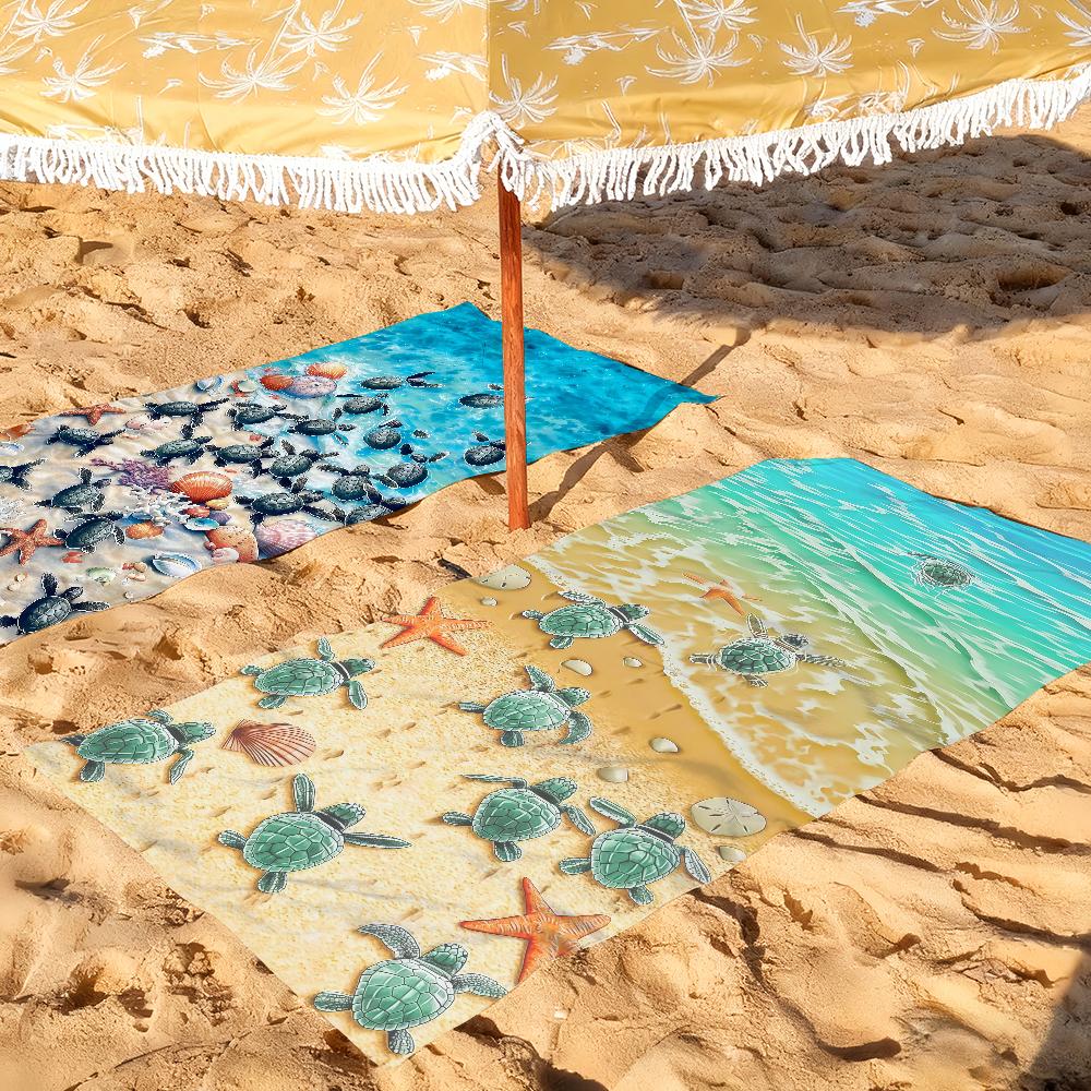 Cute Sea Stars and Turtles Towel Quick Drying Beach Towels Are Suitable For Swimming Pools Camping Yoga And The Gym