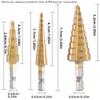 Titanium-coated HSS Steel Step Hole Drill Set, (2mm-7.0mm) for Wood and Metal - Durable, Versatile, Efficient, Step Hole Drill Bits