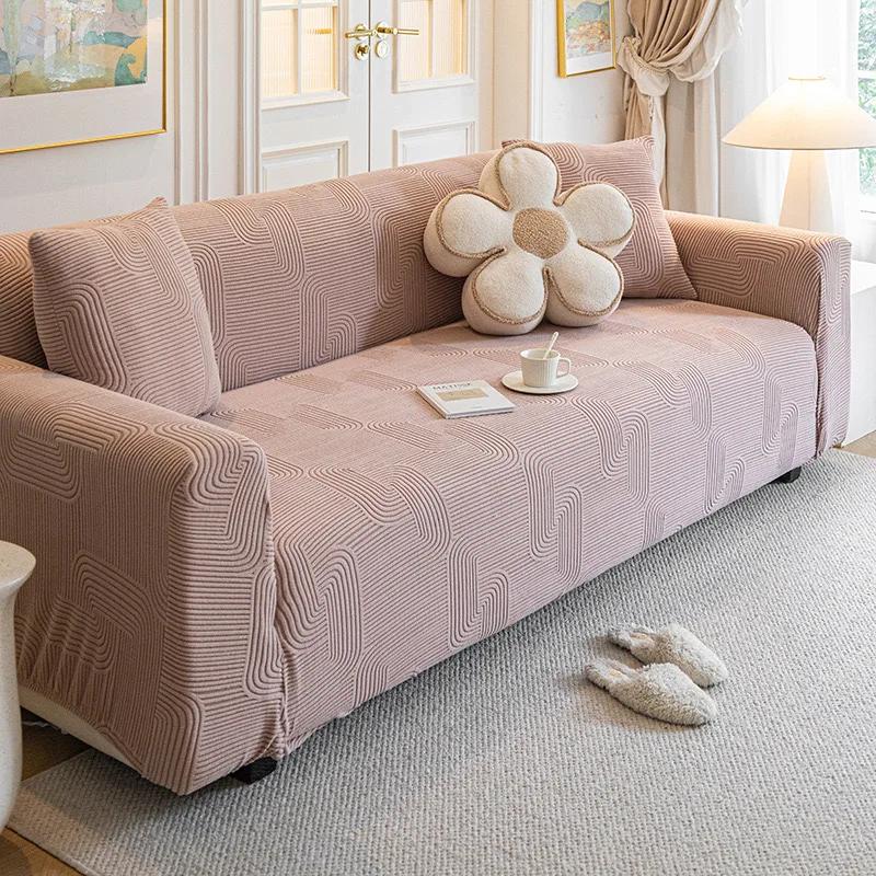 Adjustable Elastic Sofa Cover Stretch Sofa Seat Cover Jacquard Sofa Covers for Living Room Decor Non-slip Slipcover Couch Covers