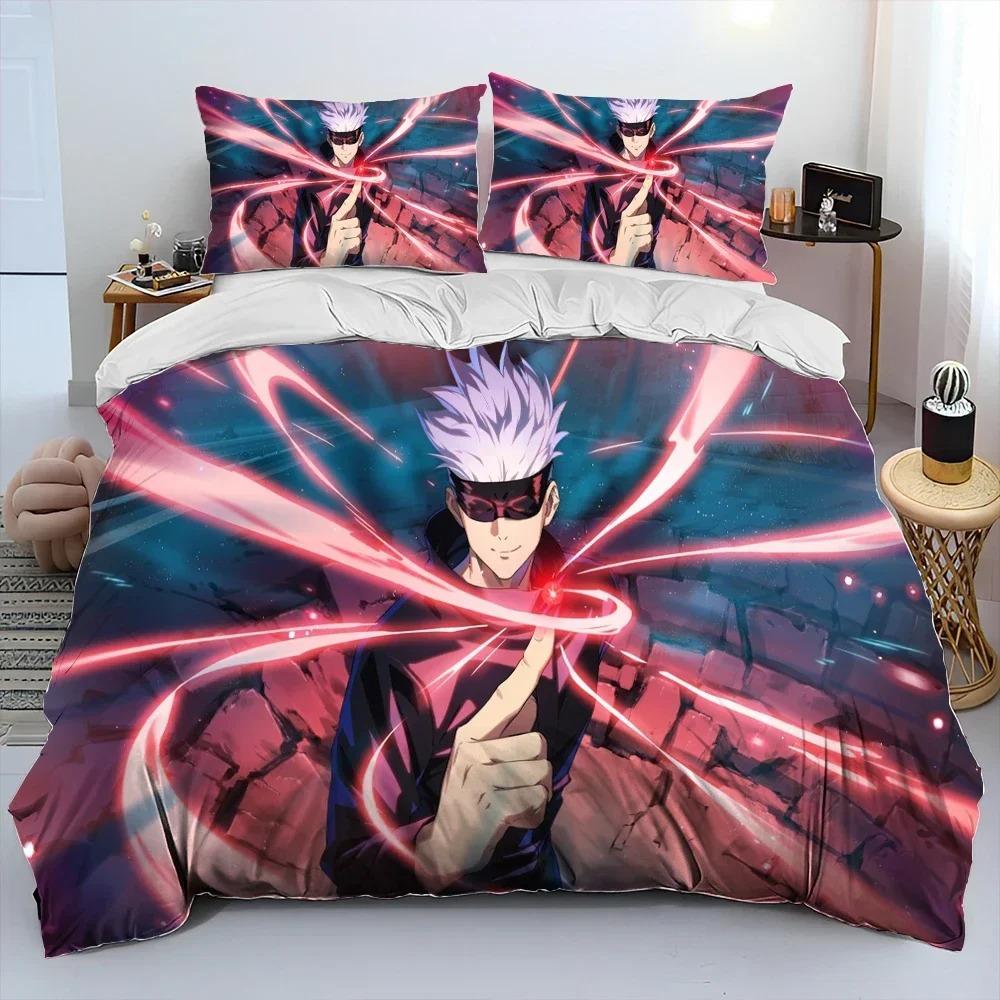Comforter 3D Jujutsu Kaisen Anime Cartoon Bedding Set 3D Printed Suitable For Bedroom Kids Home Textile