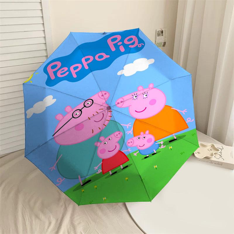 

1PC Peppa Pig Umbrella-8-Rib Reinforced, Automatic Open, Lightweight & Durable, Cute Fashion Accessory for Outdoor-F2629