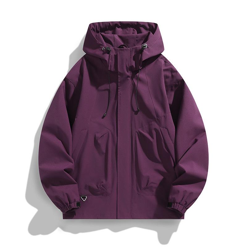 Spring American Contrasting Hooded Jacket for Men and Women Couples Trendy Versatile Jacket Windproof Waterproof Jacket for Men
