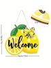 1pc Lemon Wreath Wood Board Decoration Pendant for Home Decoration In Summer