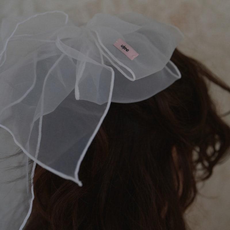 leterie LACE BIG RIBBON HAIRPIN_WHITE
