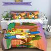 3Pcs Simpsons Family Adventure Bedding Set Soft Fabric Duvet Cover Pillowcases Home Xmas Halloween Gift 1 Duvet Cover 2 Pillowcase S1894