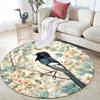 Bird On Tree Branch,Round Area Rug,Carpet Rug for Living Room Bedroom Sofa Playroom Decor,Non-slip Floor Mat