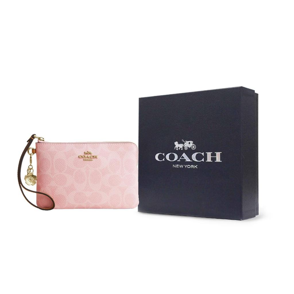 Coach Zipper Closure Faux Leather Clutch Women Clutch Dusty-Pink CEF72-IMPO