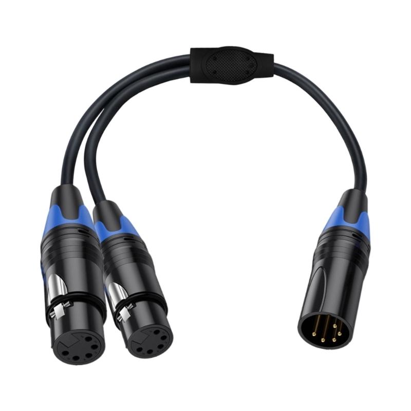 5Pin XLR Splitter Cable With 5Pin XLR Male And Female Connectors For Professional Sound Systems 50cm/19.69in