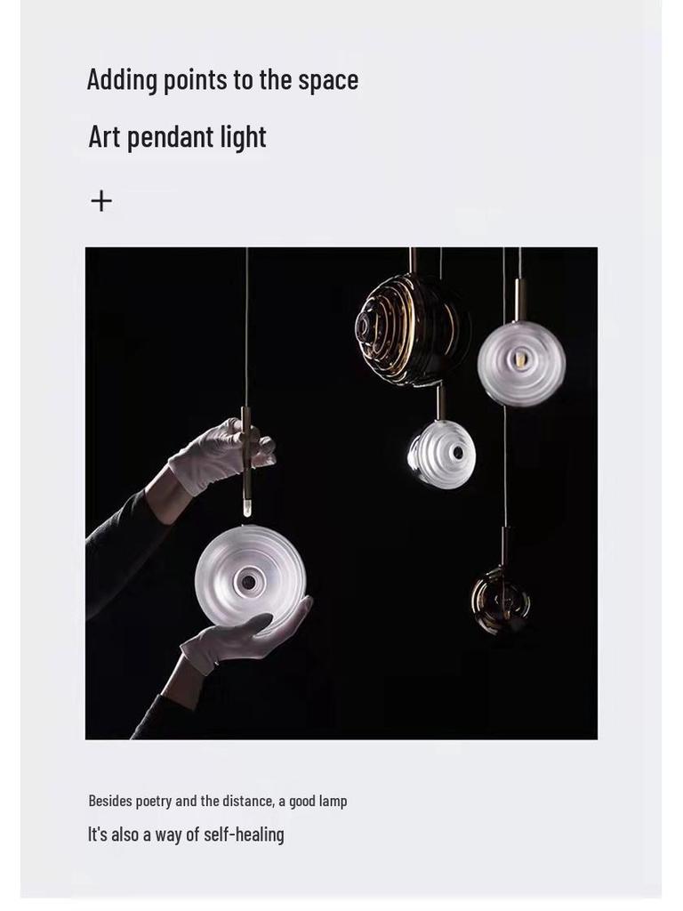 Postmodern Minimalist Striped Glass Pendant Light for Living Room, Cafe, Bedroom, Staircase, and Exhibition Hall
