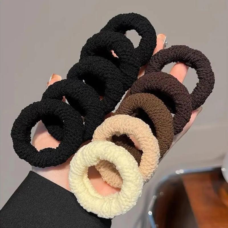 5Pcs/Set High Elastic Hair Rubber Bands For Women Plush Hair Ties Girls Thick Hair Rope Lady Scrunchies Head Band Headdress