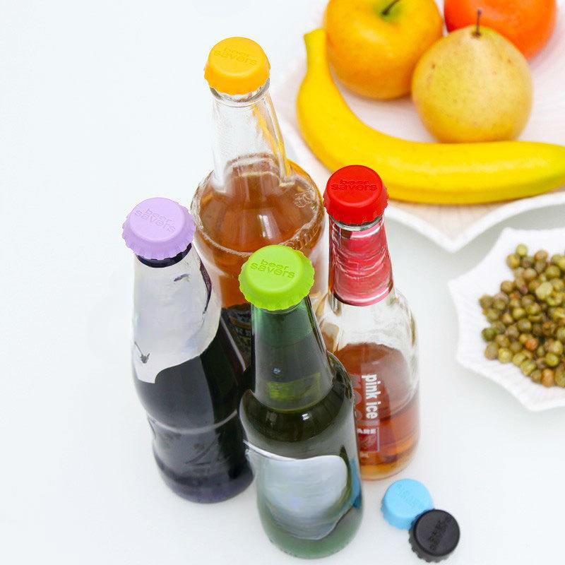 6 Stück wiederverwendbare Silikon-Flaschenverschlüsse, umweltfreundlich, auslaufsicher, Dichtung für Bier, Wein, Limonade, spülmaschinenfest, Frischhalteabdeckung