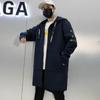 Trenčkot Muži Potisk Móda Jarní Větrovka Kabát Pánské Běžné oblečení Streetwear Kabáty