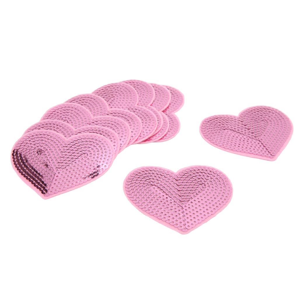 10Pcs Iron On Patches Pink Heart Lightweight Durable Cotton Wide Application Iron Patches for Shirt Jean Jacket