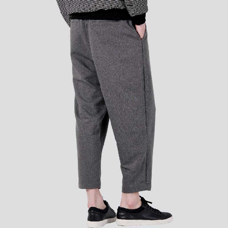 CUSTOMUS Men'S Single-Pleat Baggy Fit Elastic Waist Pants Cxs25Fwpta03 Gry
