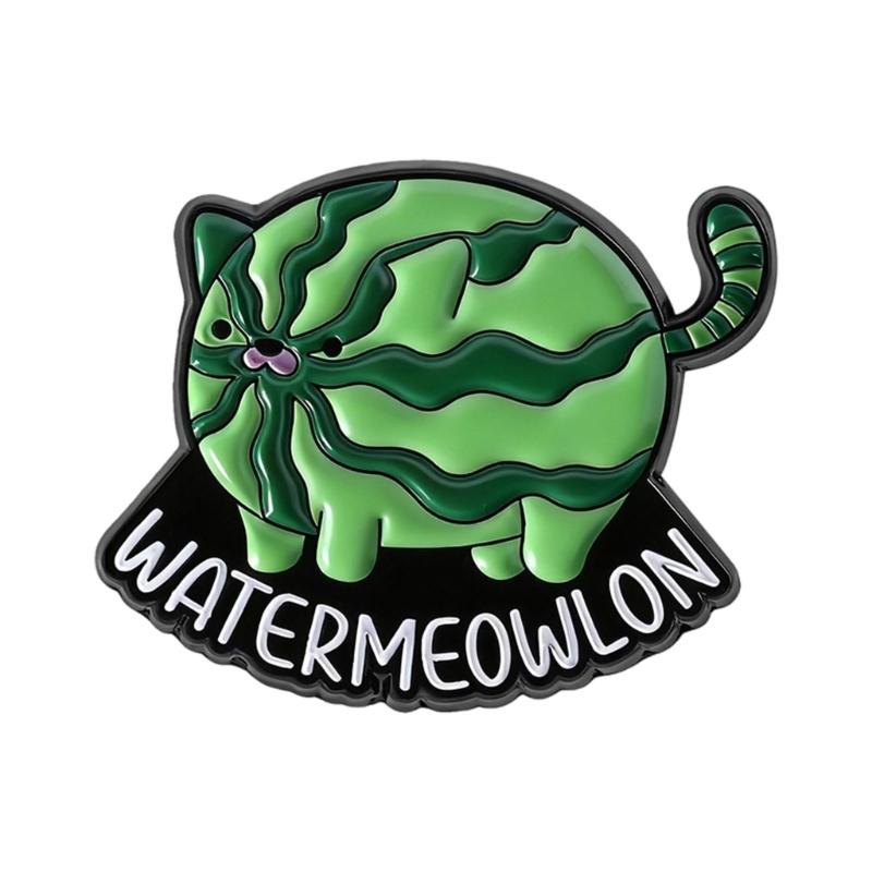 Cheerful Animal Fruit Hybrid Enamel Badges Watermelon Cats Banana Mangos Designs Lightweight Sturdy Jewelry Accessories