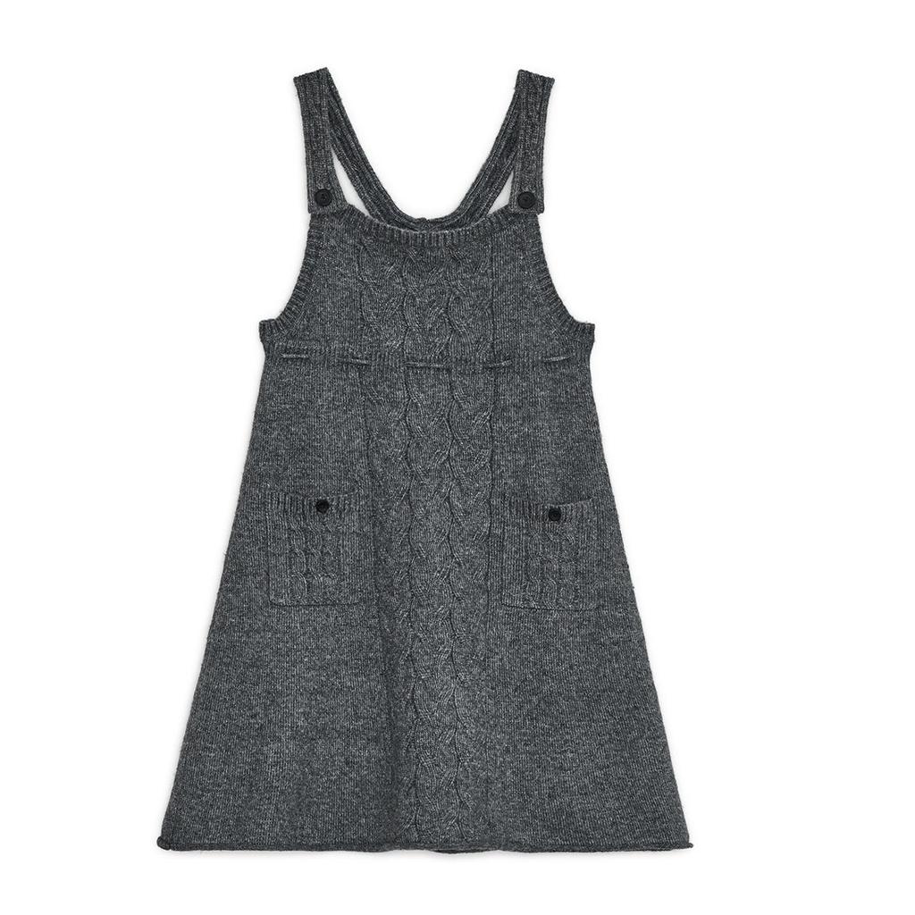 Auf Lager: Hug Your Skin Koreanischer Zopfstrick-Pulloverkleid - Vintage-Stil, Mittellang für Damen