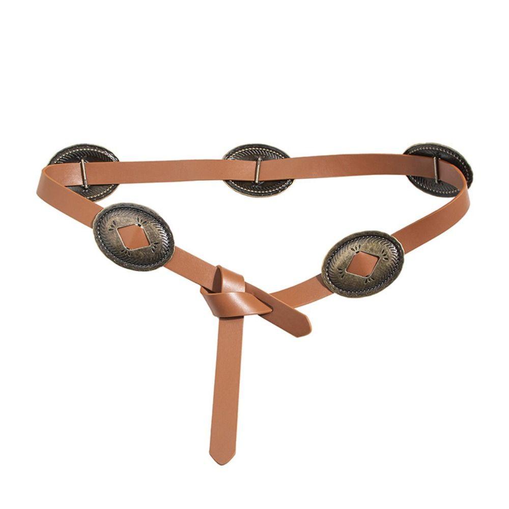 Thin Width Women's Belt Versatile Design Retro Black Belt Fashionable Fashion Belt Daily Wear