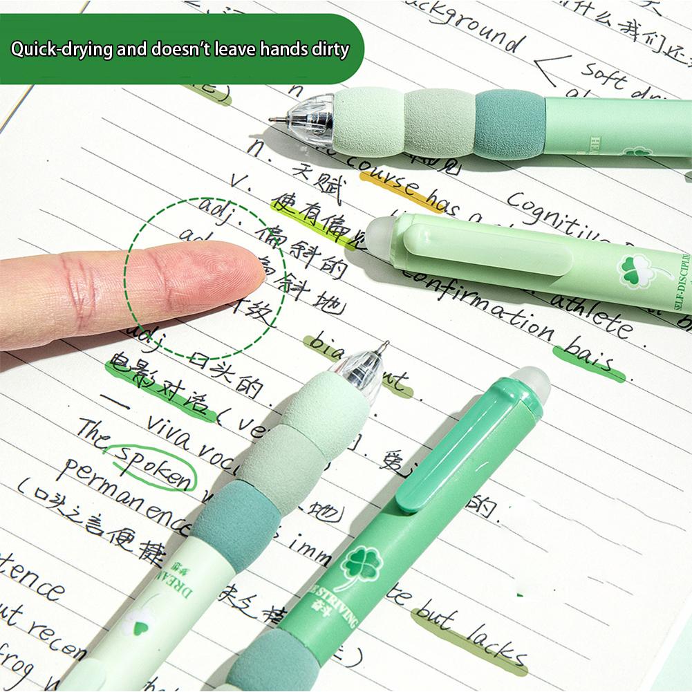4Pcs/Box 0.5mm Black Ink Colorful Gel Pen Erasable Gel Pen ST Tip Quick Drying Students Stationery Office Accessories