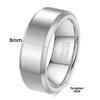 6MM 8MM Double Bevel Three Color Tungsten Steel Smooth Ring Simple Versatile Wedding Band