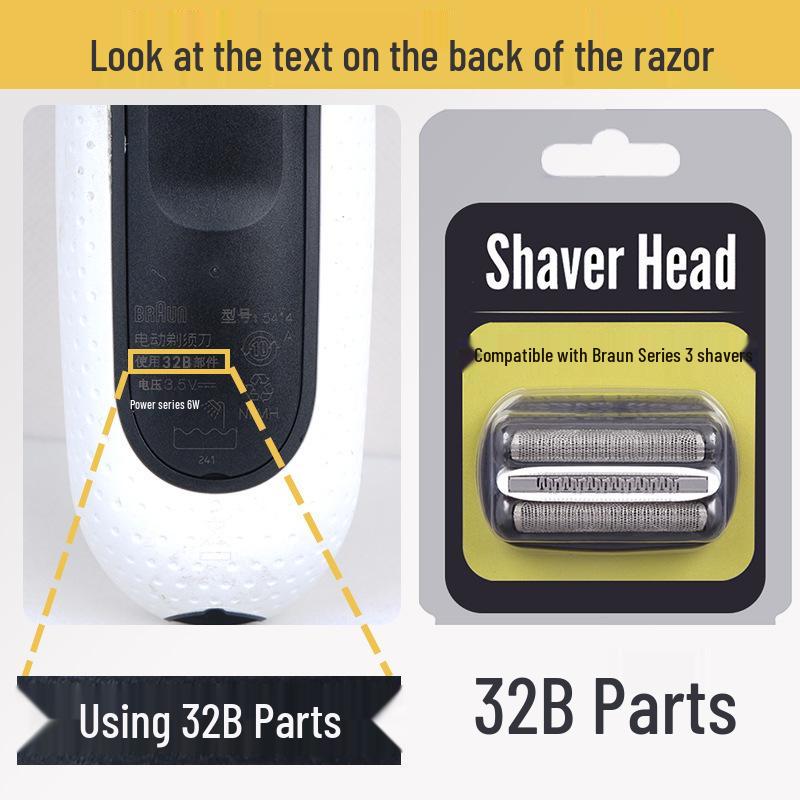 For Existing Customers: Braun Series 3 Razor 32B/32S Shaver Head & Cutter Accessories