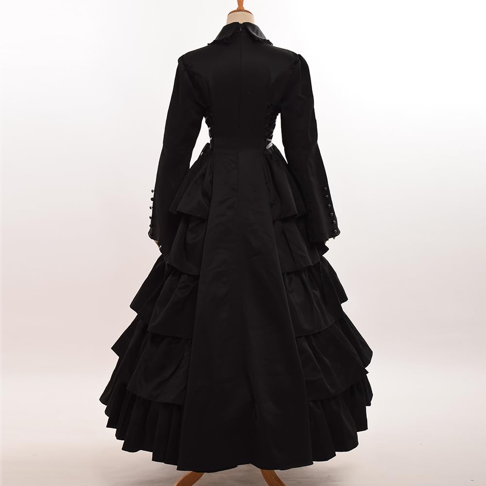 Gotisch Lolita Mittelalterlich Europäisch Lang Übergröße Bühnenkostüm [FAD-4U] Kleid, Schwarz, Stil, Ärmel, Größe, Cosplay, Kostüm, Halloween, Fotografie,