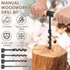 Multifunkční dřevěný vrták Bushcraft Outdoorové přežití Ruční vrták Uhlíková ocel Manuální šnek Přežití Vrták Samovrtný Děrování