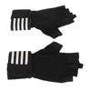 Black Workout Gloves Gym Fitness Weight Lifting Half Finger Gloves with Wrist Strap for Exercise Training L