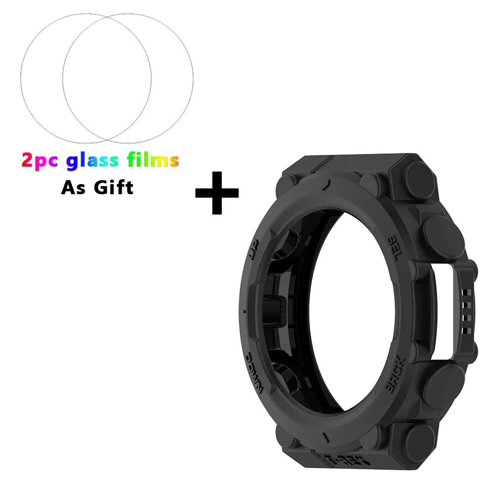 

Чехол 2-в-1 + Пленка из закаленного стекла для Huami Amazfit T Rex 2 TPU PC Защитная пленка для экрана и Защитный бампер для Amazfit TRex2 For Amazfit T Rex 2