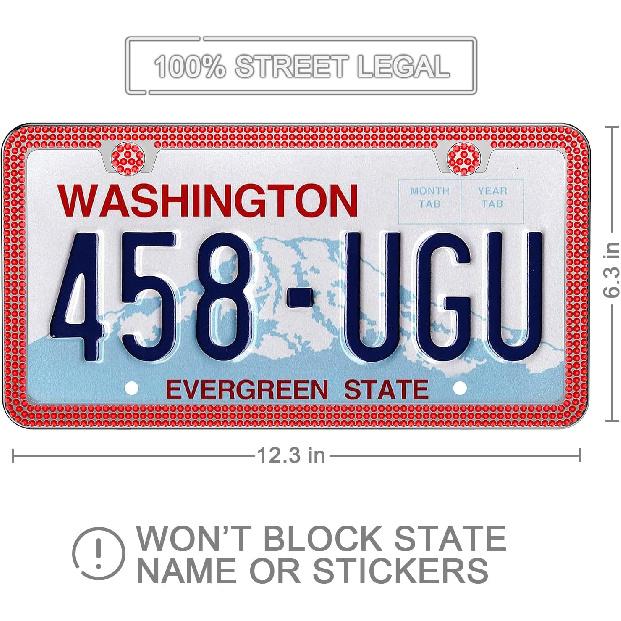 SHARE&CARE Bling License Plate Frame, Crystal License Plate Cover, Car License Plate Holder With Rhinestone Crystal Diamond Screw Set - 1 Pack