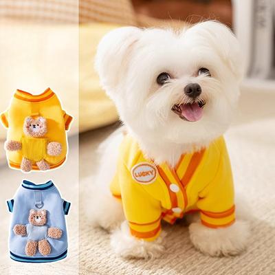 Autumn and Winter Cat Hairless Cat Warm Cute Korean Version Pocket Three-dimensional Bear Two-legged Sweater Dog Pet Clothes