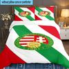 Hungarian Football Emblem 3PCS Bedding set,Ideal for 1pc Duvet Cover And 2pcs Pillowcases Perfect for Fan gift,Ideal for Bedroom, Dormitory