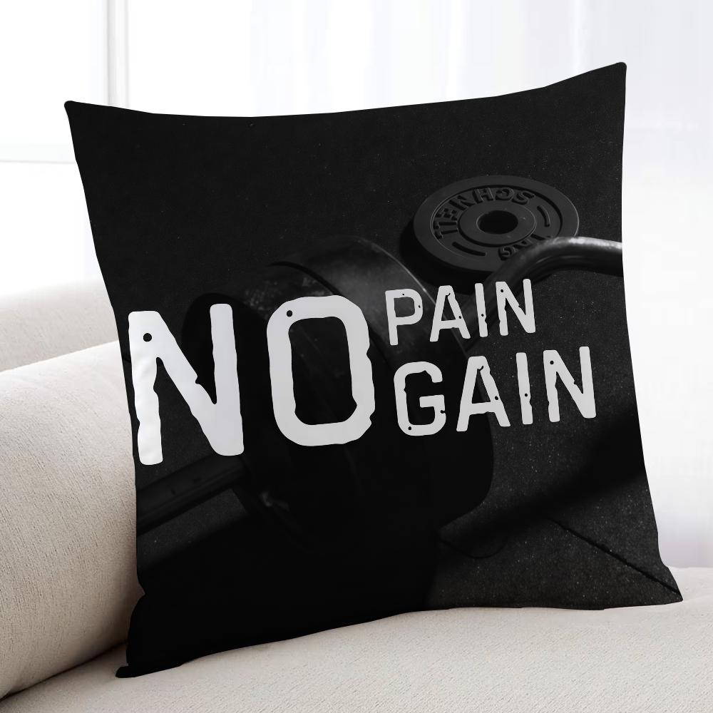 No Pain No Gain cushion cover Home Bedding Sofa living Room pillowcase Simple Soft Skin Cushion Cover Party Gift