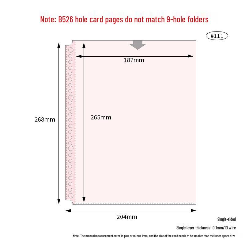 B5 Card Album with PP Transparent Inner Pages: Loose-Leaf with 1, 2, or 4 Pockets, 9-Hole Refill for Idol Card Storage