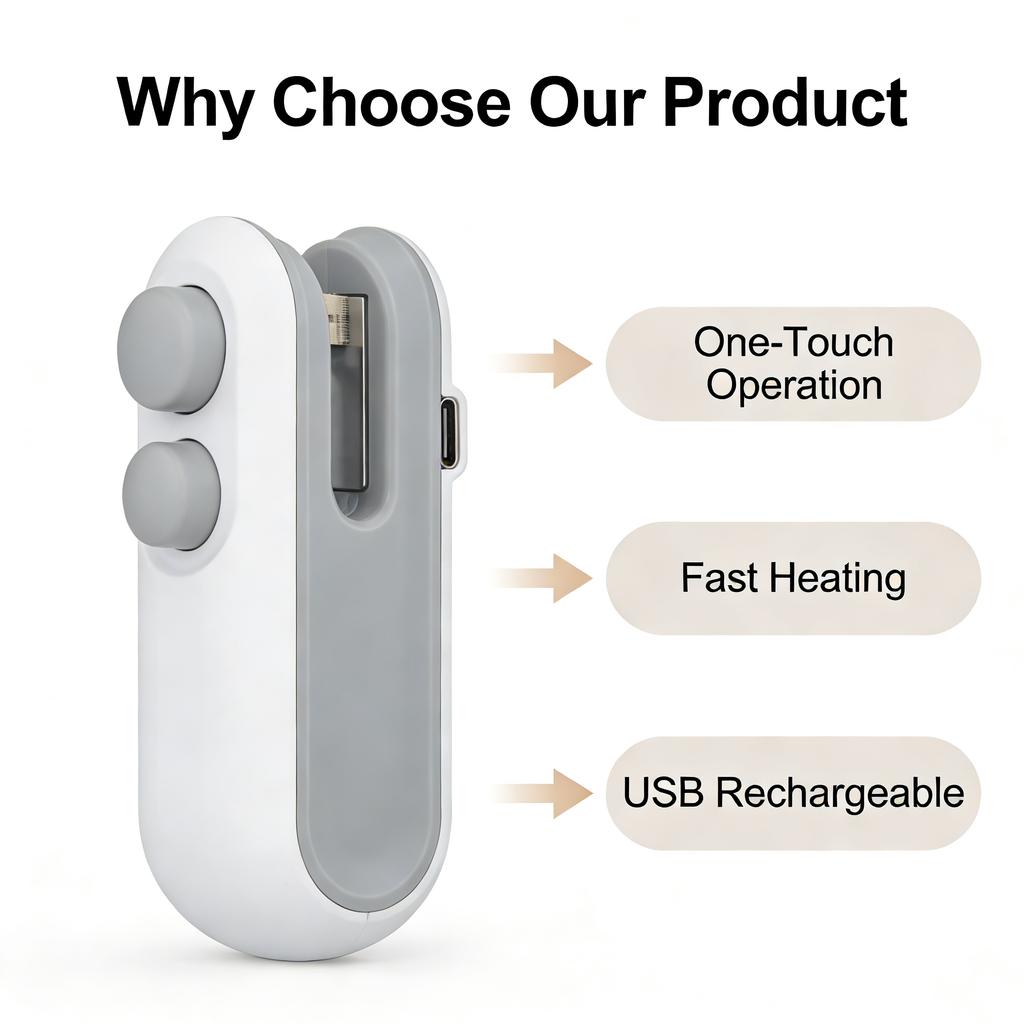 Rechargeable 2-in-1 Mini Heat Sealer With Cutter Portable Bag Sealer For Food Snacks Kitchen Storage