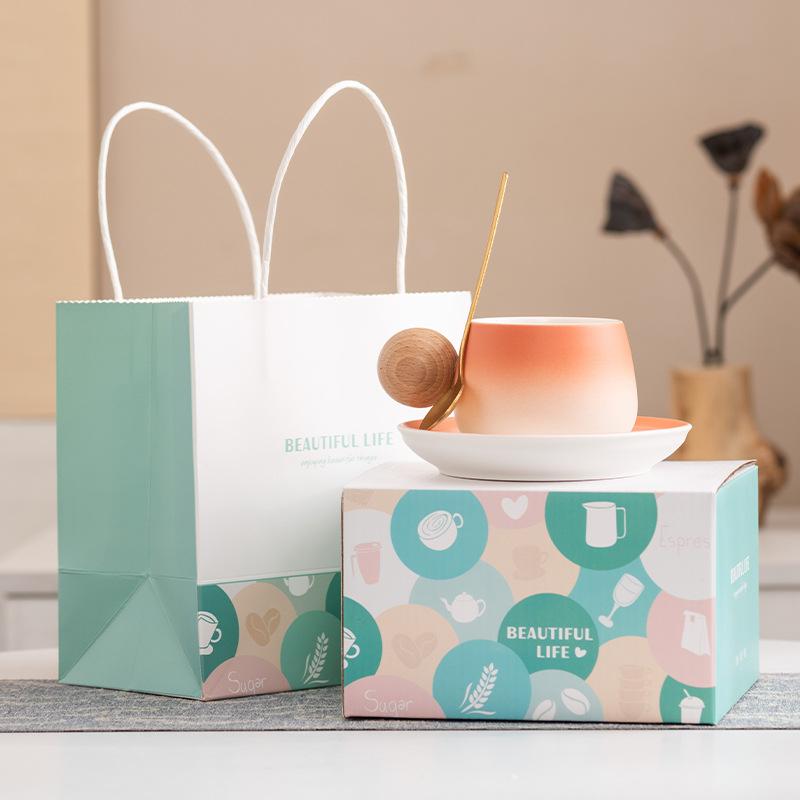 High-end Coffee Cup Set, High-end Afternoon Tea, Latte Flower Cup, Women's Exquisite High-value Light Luxury Couple Cup, Breakfast Cup