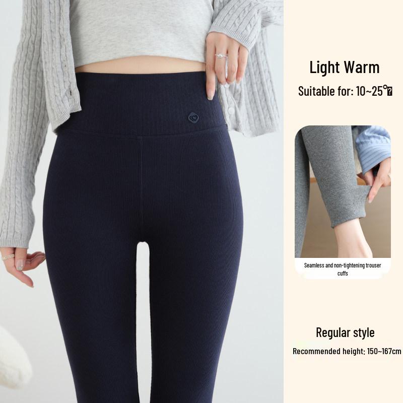 Women's High-Waist Wool Leggings: Warm, Seamless, Thickened, Plus Velvet, Slimming Cotton Pants for Autumn and Winter.