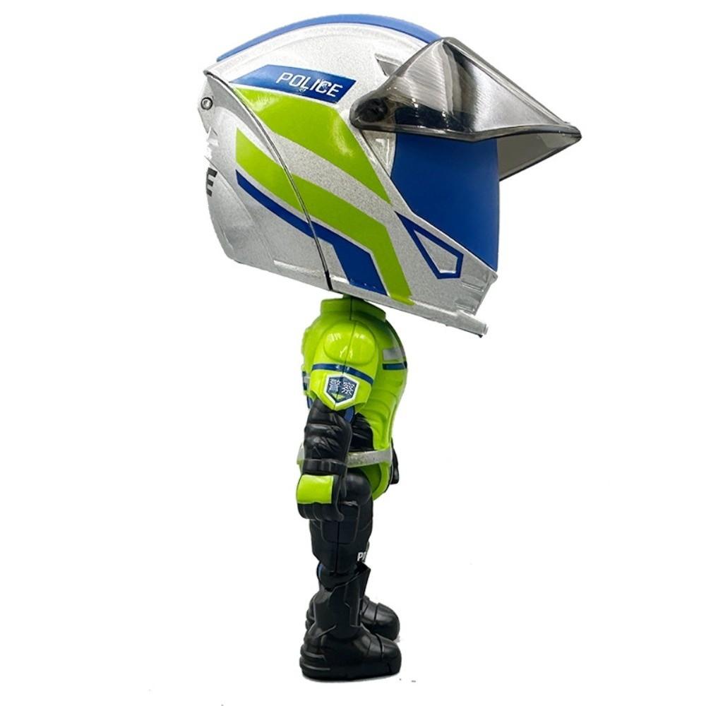 Verwandlung Helm Simulierter Motorradfahrer Puppe Actionfigur Bewegliche Gliedmaßen Legierung Motorradhelm Spielzeug Cool Flexibel