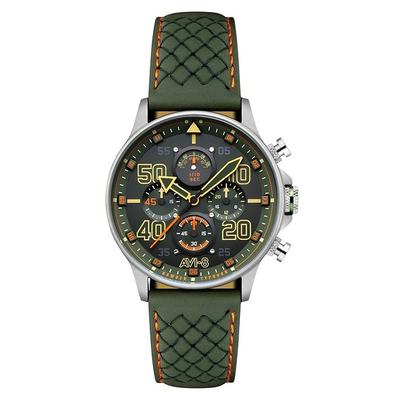 Hawker Typhoon Coningham Chronograph Harding Leather Strap Green Dial Quartz AV-4093-0D Men's Watch