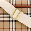 Burberry Classic Check Logo Buckle Cotton And Calfskin Messenger Bag Women Shoulder Bag Khaki 80662261