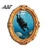 Metal Surface Decorations 1/6Pcs Halloween Retro Frame Refrigerator Magnet, Wood Carved Fridge Magnetic Decor Cabinet Whiteboard Magnet for