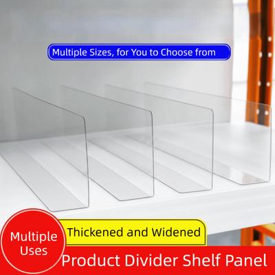 5Pcs 20/30/40cm Shelf Divider Panels Clear View Desk Gap Barrier  Home Merchandise Organizer