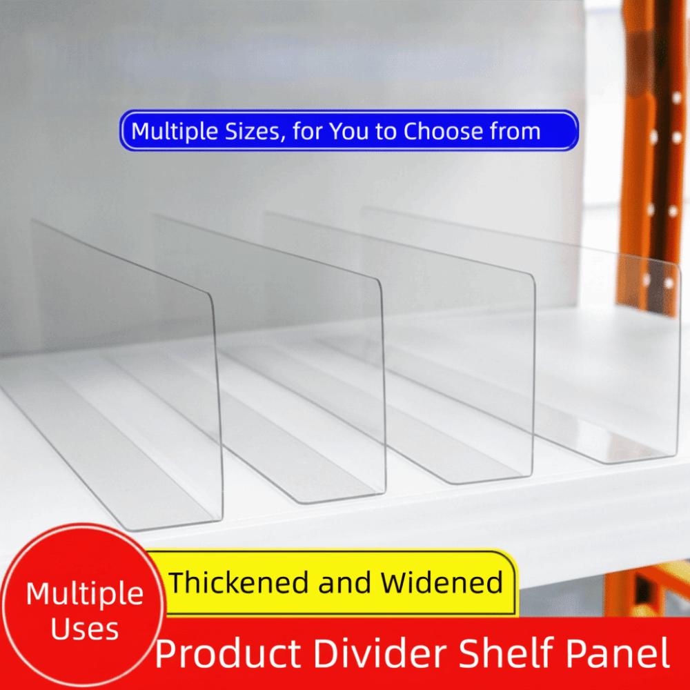 5Pcs 20/30/40cm Shelf Divider Panels Clear View Desk Gap Barrier Organizer